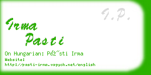 irma pasti business card